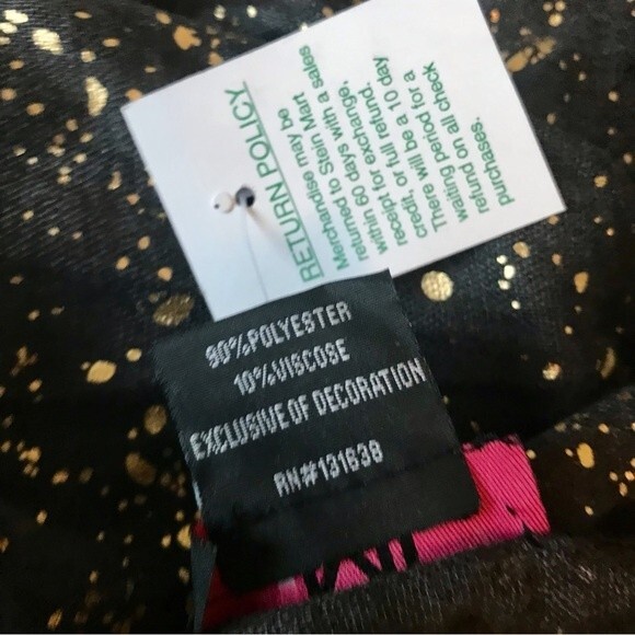 MICKEY LONDON Scarf Gold Metallic Splatter Gray Galaxy Star NWT - Picture 6 of 6